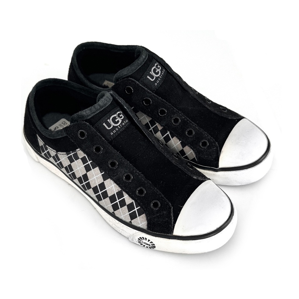 UGG Australia Laela Casual Sneakers Black Silver Argyle Shoes